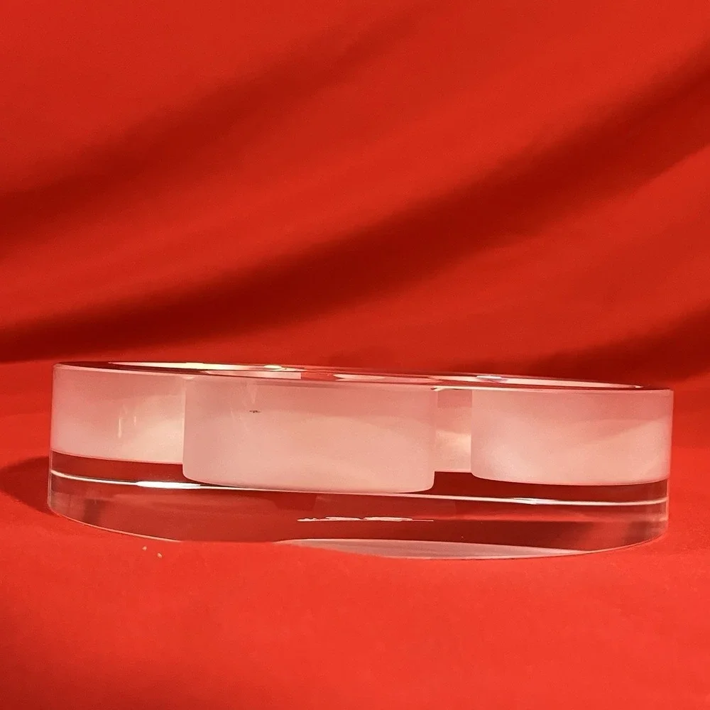 1‎ - Oleg Cassini Crystal Votive For 4 Candles / Pure Round / Signed / 127341